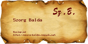 Szorg Balda névjegykártya